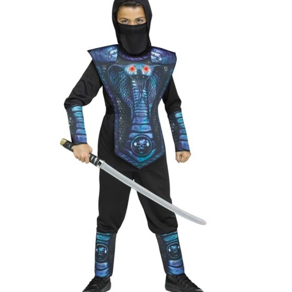 Fun world cobra ninja blue child costume. NWT small 4-6